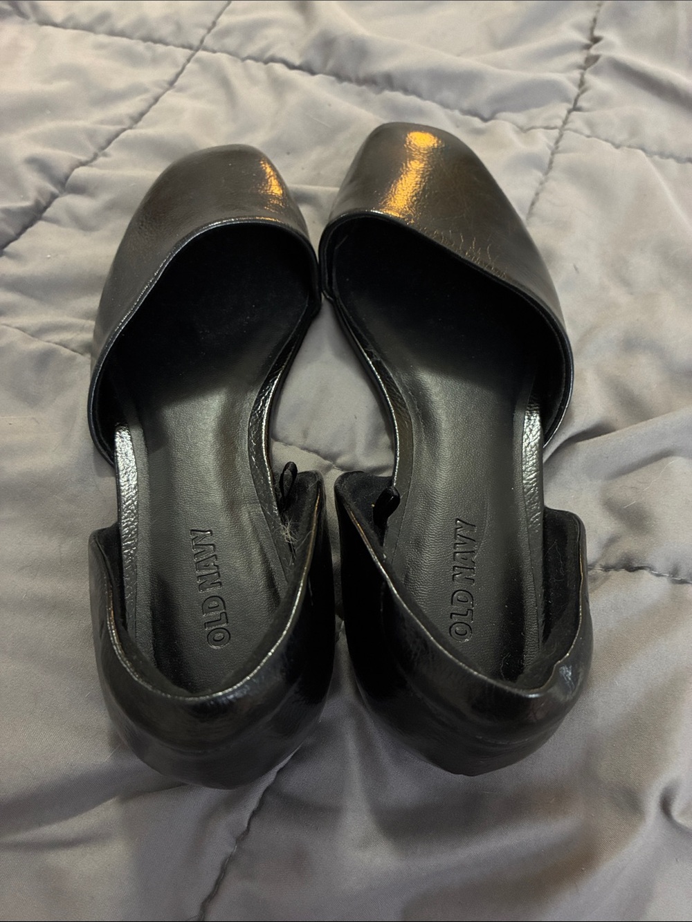Old Navy Black Faux-Leather D'Orsay Flats - Picture 3 of 4